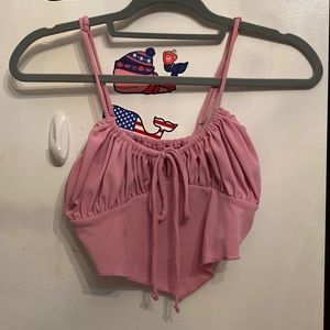Urban Outfitters Women’s Pink Tie Crop Top